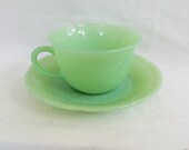 Alice Fire King Jadeite Cup and Saucer Set 1
