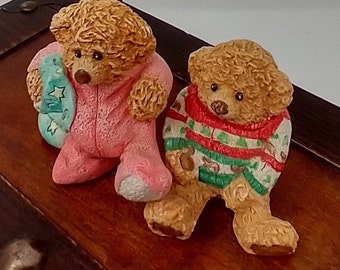 Paire d'ours d'art en fonte « Cuddl'Somes » vintage de 1994. Rare « First Step » et « Tiny Tim » super mignons et de collection. Livraison gratuite
