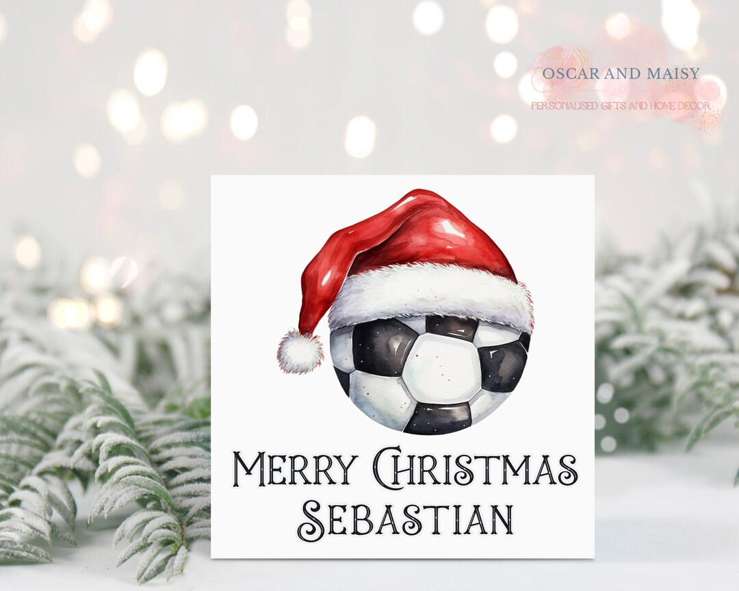 Festive and Personalised Football Christmas Card Christmas Etsy UK