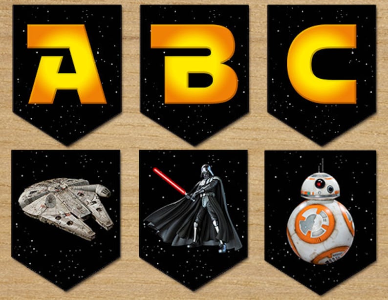 star wars banner party birthday banner star wars digital