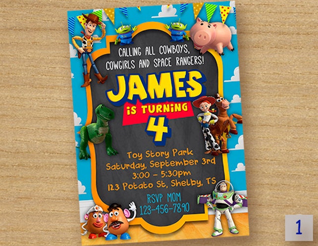 toy story birthday invitation card toy story party custom chalkboard invites