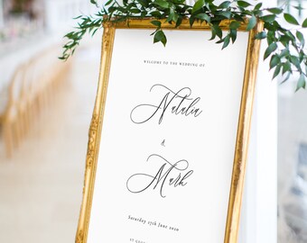 Printed Calligraphy Wedding Welcome Sign | Welcome Sign Plan | Wedding Sign