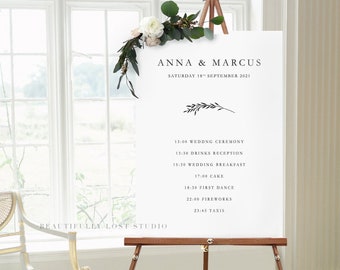 Printed Sprig Wedding Order of Day Sign | Printed Wedding Venue Sign | Printed Wedding Welcome Sign