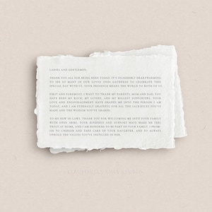 Postkarten Hochzeit | Zeremonie Speech Cue Karten | Luxus personalisierte gedruckte Hochzeit Speech Notizen | Karte für die Braut