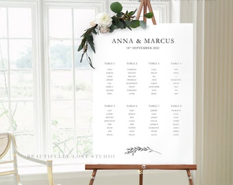 Printed Sprig Wedding Table Plan | Seating Plan | Wedding Welcome Sign