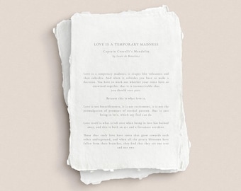 Personalised Printed Wedding Ceremony Readings | Wedding Ceremony Reading Cards | His & Hers Printed Wedding Vows | Printed Wedding Reading