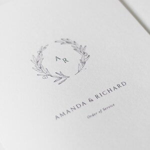 Crest Monogram Wedding Order of Service Ceremony Programme | Order of the Day Programme | Wedding Programme