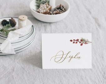 Personalised Christmas Name Place Card | Festive Table Name Card | Event Name Card | Xmas Place Card Name | Christmas Decor Table Name