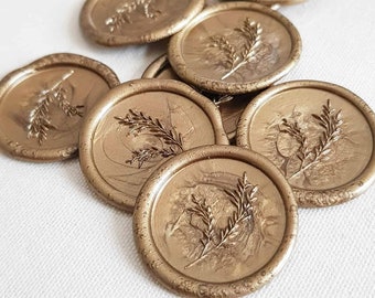 Leaf Sprig Wax Seal | Bespoke Wax Seal Stamp | Antique Wax Seal Design | Wedding Wax Seal Stamp |