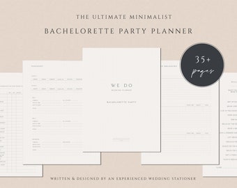 Printable Bachelorette Party Planner | Hen Planner | Minimalist Digital Hen Planning Guide | Instant Download Wedding Planning Help Guide