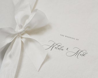 Wedding Calligraphy Order of Service Ceremony Programme with Silk Ribbon | Wedding Order of the Day Program | Bride Groom Wedding Programme