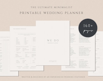 Wedding Planner Printable | Wedding Planner Kit | Wedding Binder | Minimalist Digital Wedding Planner | Wedding Planner Organiser