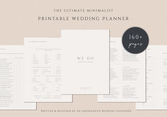 Wedding Planner Printable | Wedding Planner Kit | Wedding Binder | Minimalist Digital Wedding Planner | Wedding Planner Organiser