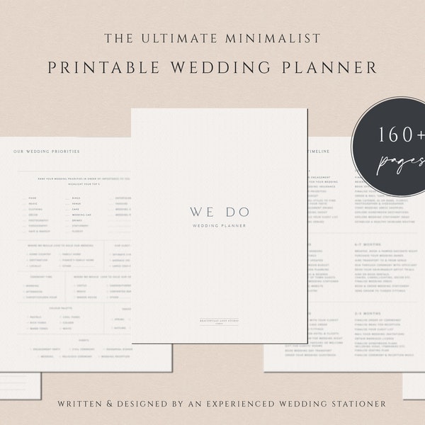 Wedding Planner Printable | Wedding Planner Kit | Wedding Binder | Minimalist Digital Wedding Planner | Wedding Planner Organiser