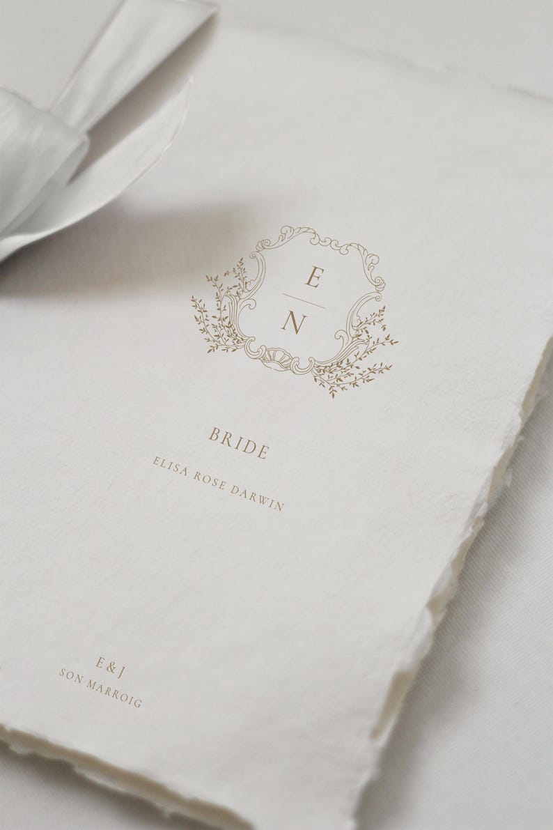 Luxury Wedding Crest Bride & Groom Vow Books | Set of 2 Husband Wife Vow Books | Set of Vow Books Silk Ribbon | Luxury Vow Book image 2