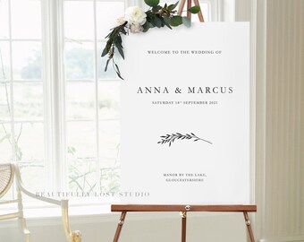 Printed Sprig Wedding Welcome Sign | Printed Welcome Wedding Plan | Printed Wedding Sign