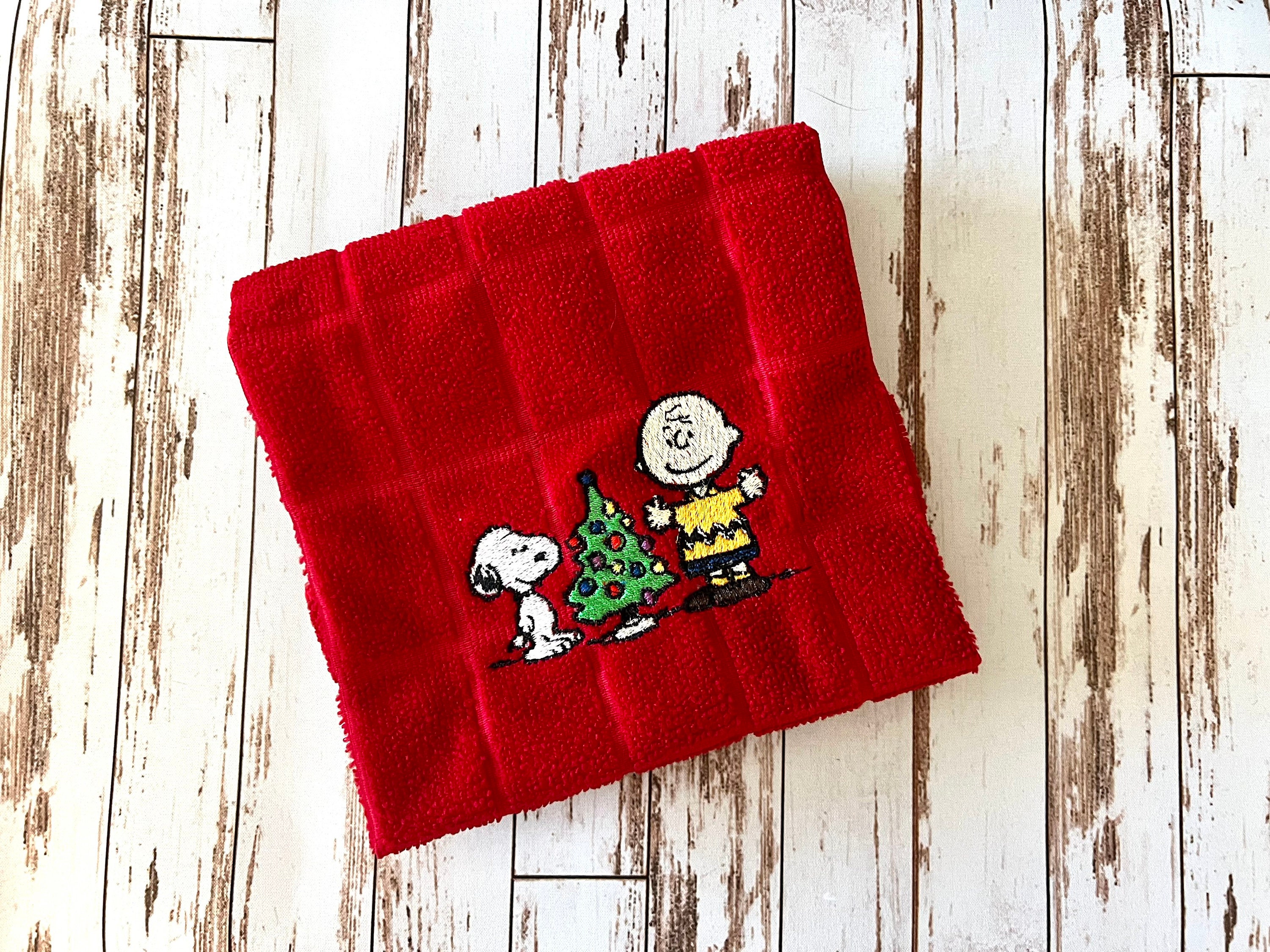 Snoopy christmas hand towels deals