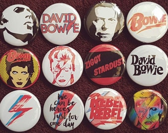 David Bowie Buttons X 12. Stifte. Großhandel. Sammler. Schnäppchen: 0)