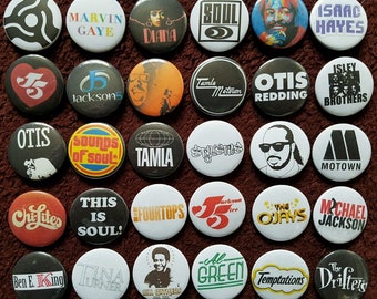 Tamla Motown & Seele Buttons 30. Stifte. Großhandel. Sammler. Schnäppchen: 0)