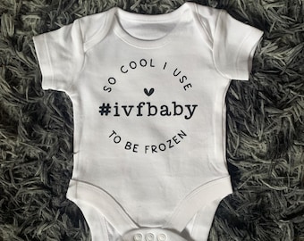 Body para anúncio de gravidez por fertilização in vitro, tão legal que eu costumava ficar congelado, body fofo para bebê, presente para bebê por fertilização in vitro, anúncio de gravidez, presente para bebê, fertilização in vitro engraçada