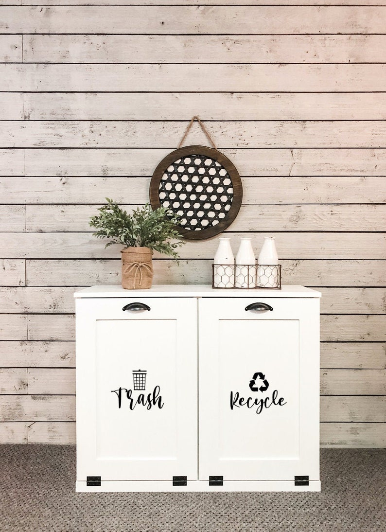 Modern Farmhouse Style / Trash & Recycle Decals / Plastic / - Etsy
