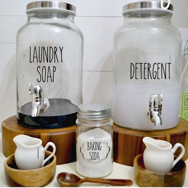 Rae Dunn Inspired / Modern Farmhouse Laundry Label Decals / Cleaning & Organization/ Set of 42