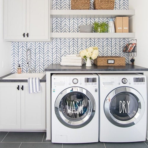 Rae Dunn Inspired / Wash & Dry / Laundry Room / Decals Labels - Etsy