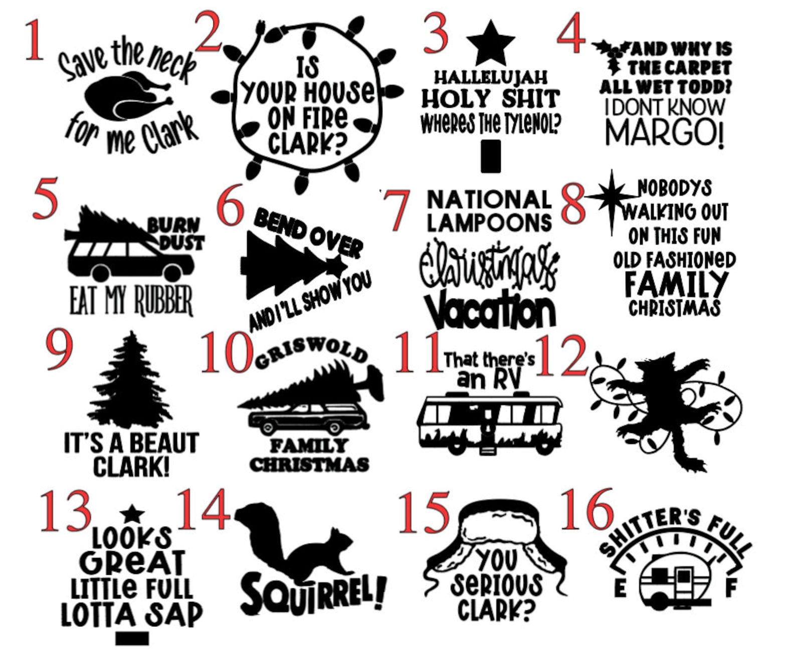 National Lampoons Christmas Vacation / Vinyl / Ornament Decals - Etsy