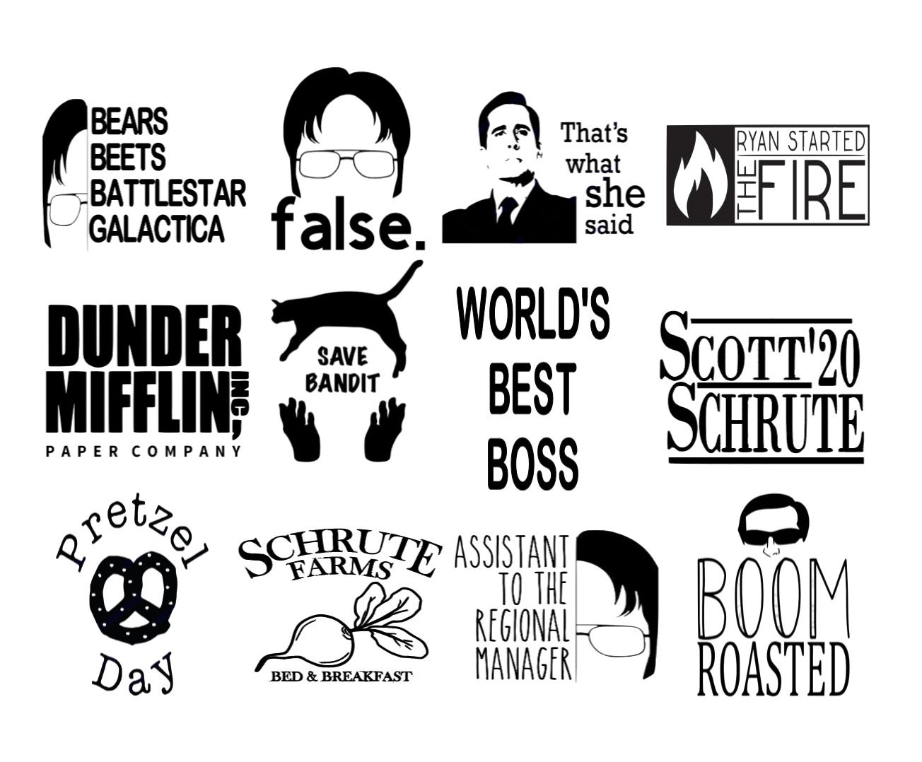 Dunder Mifflin Logo - B/W Sticker Sticker for Sale by pickledbeets