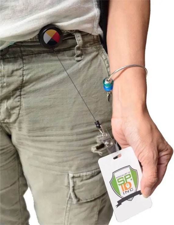 Buy Four Directions Retractable ID Badge Holder, Carabiner Badge Reel  Online in India 