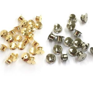 Locking Pin Backs, Metal Pin Locks, Pin Back Clasps, Back Metal Pins,  Replacement Pin Backs for DIY Craft, Clothing, Brooch, Badges 