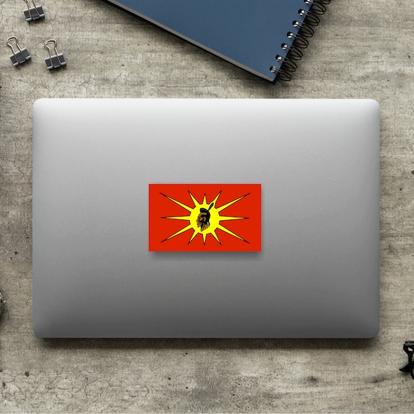 Mohawk Warrior Flag Sticker, Mohawk Warrior Magnet