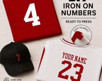 DIY Jersey Numbers, Jersey Name and Number, Custom Iron On Glitter Numbers, Personalized HTV, Ready to Press, Varsity Iron On Numbers,