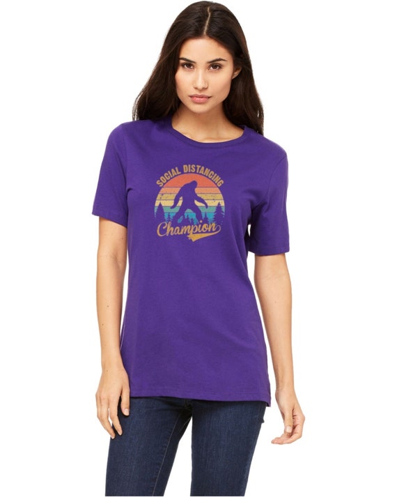 Social Distancing Champion - Vintage Sunset Bigfoot Yeti T-Shirt Social Distancing Champion - Vintage Sunset Bigfoot Yeti T-Shirt