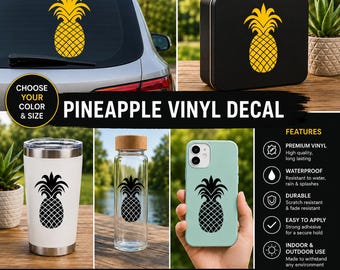 Pineapple Vinyl Decal, Holographic Pineapple Decal, DIY Pineapple