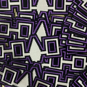 Iroquois Flag Iron On Patch, Black Velvet Wampum Belt Iron On Patch, Ready To Press