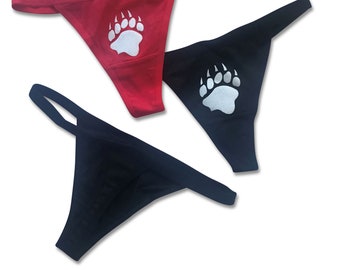 Paw Print Women's Cotton Thong Underwear