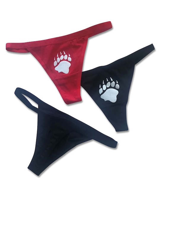 Paw Print Women's Cotton Thong Underwear 