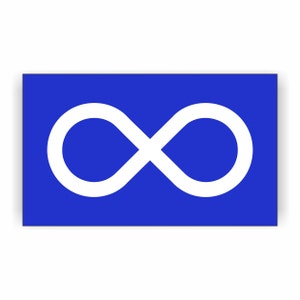 Métis Blue & Red Flag Sticker, Métis flag Infinity symbol magnet, Métis Bumper Sticker