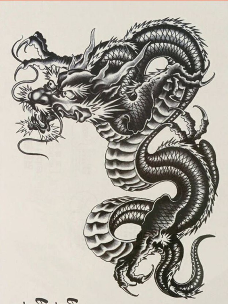 Dragon Waterproof Temporary Tattoo Etsy