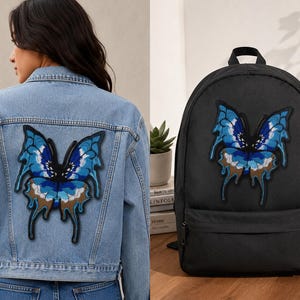 Grand écusson brodé papillon