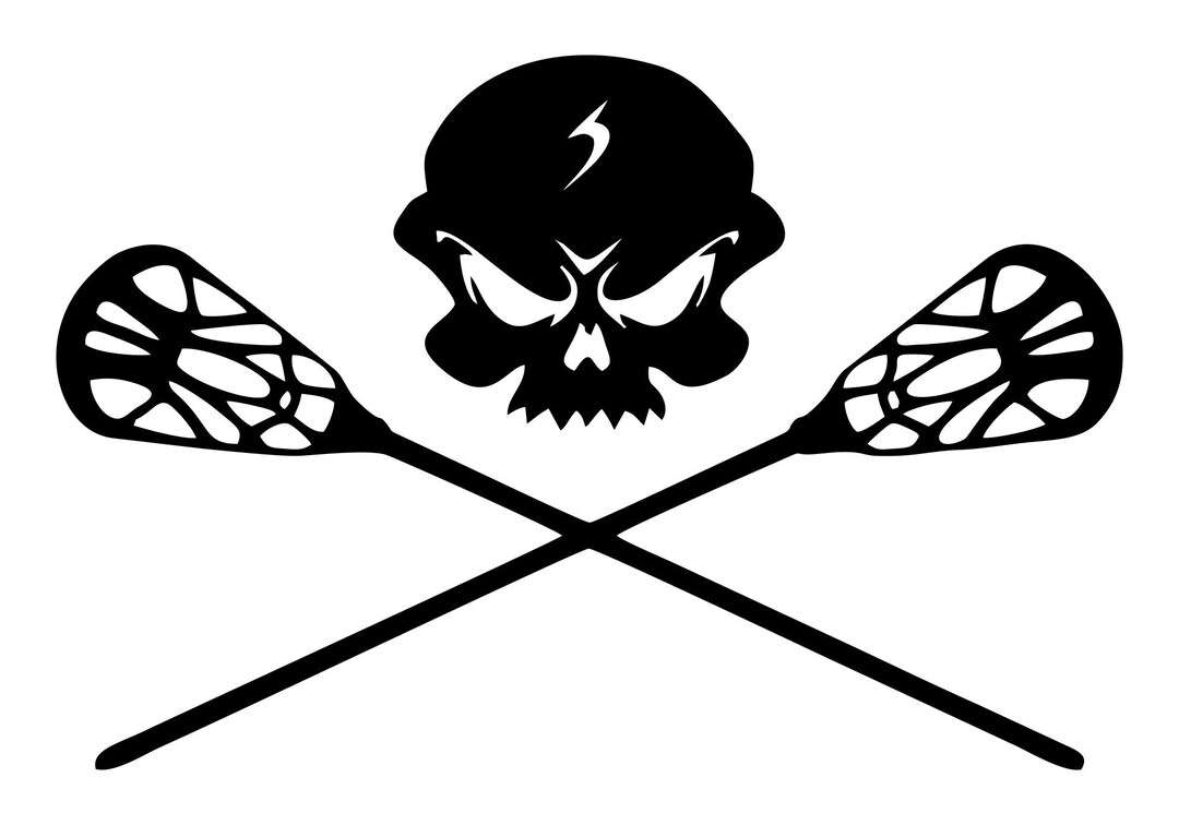 Lacrosse Skull Vinyl Decal Etsy