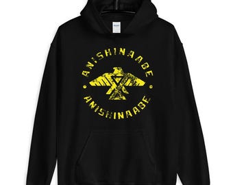 Distressed Thunderbird T-shirt, Anishinaabe Unisex Hoodie