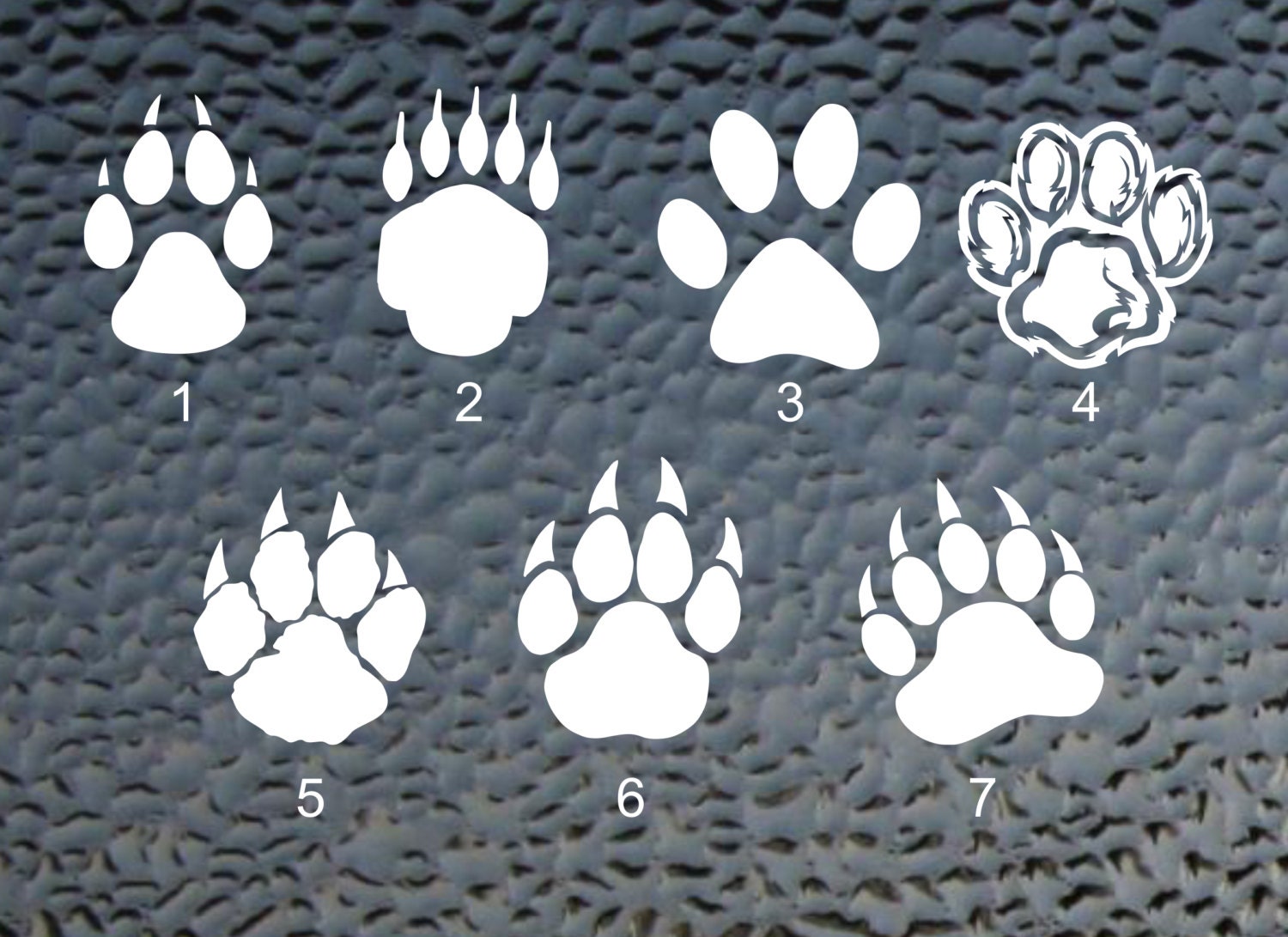 Paw Print Vinyl Decal/Bear Paw decal/Wolf Paw/Set of Two Etsy