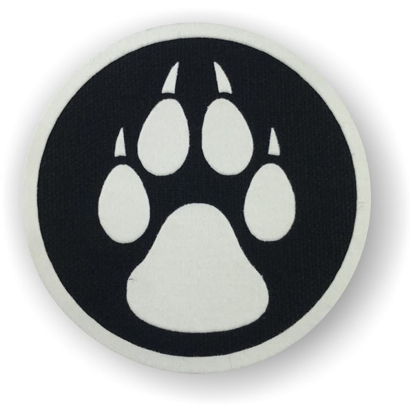 Wolf Pfote Eisen auf Patch, Wolf Track Patch