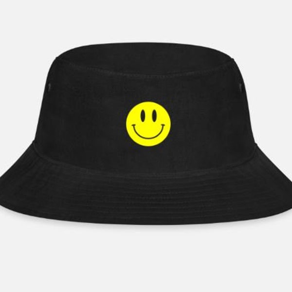Smiley Face Bucket Hat Etsy UK