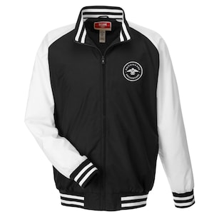 Anishinaabe Unisex Nylon Jacket with Striped Rib Trim