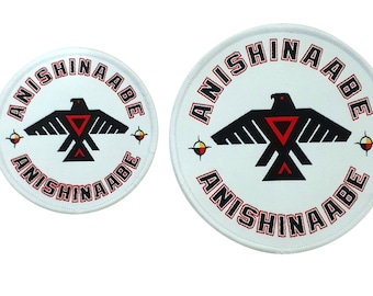 Anishinaabe Iron On Woven Patch, Thunderbird Patch, Four Directions Iron On Patch, Medicine Wheel