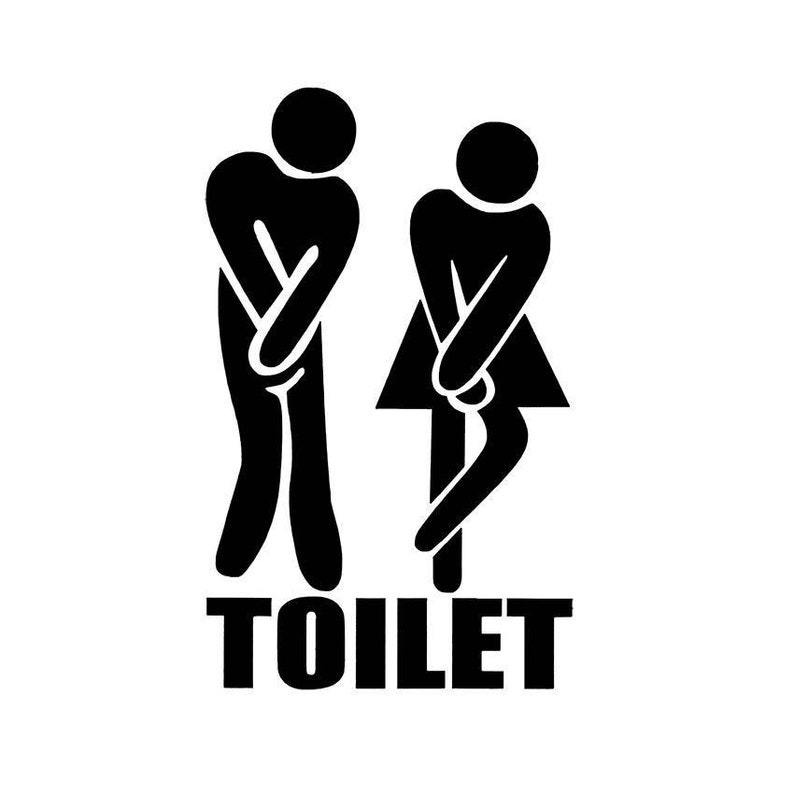 Bathroom Sticker Toilet Vinyl Decal Sign