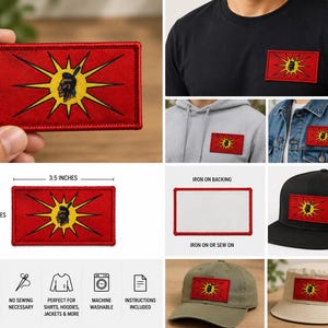 Mohawk Warrior Sublimated Patch, Dye Sublimation Patch